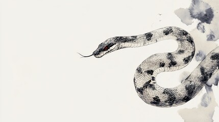 Black and white serpentine watercolour