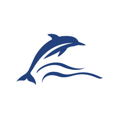 creative dancing dolphin logo design vector illustrations