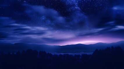 Fototapeta premium A deep indigo to black gradient background with hints of silver and faint purples for a moody, mysterious, and dark atmospheric effect.