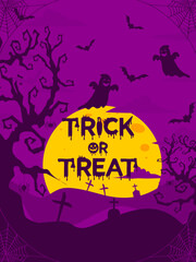 a poster with a halloween or treat or treat written on it.