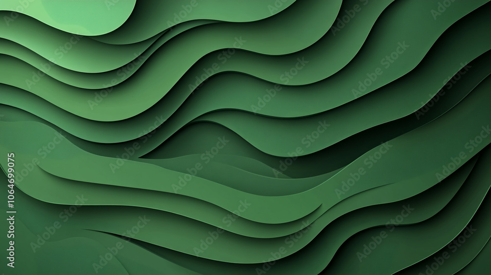 Aufkleber textured green waves creating a serene and modern background design for various purposes