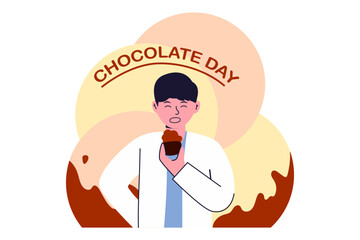 World Chocolate Day Flat Design Illustration