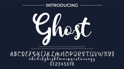 Ghost Font Stylish brush painted an uppercase vector letters, alphabet, typeface