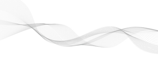 Abstract wave element for design. Digital frequency track equalizer. Stylized line art background. Vector illustration. Wave with lines created using blend tool. Curved wavy line, smooth stripe.