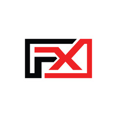 Obraz premium Letter FX Modern Business Creative Icon Design Template Logo