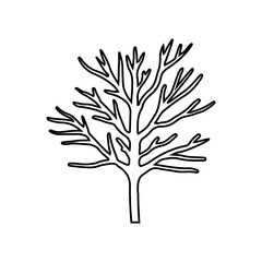 Bare tree icon vector. Tree illustration sign. Autumn symbol or logo.