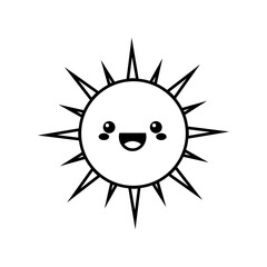 Funny sun icon vector. Smiling sun illustration sign. Sun symbol or logo.