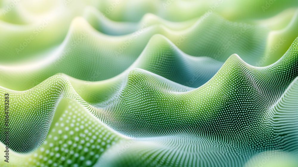 Aufkleber abstract green wave pattern representing digital landscape in a serene setting