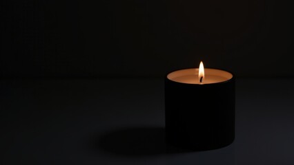Refined black marble candle holder, perfect for a luxurious, calming ambiance in any space