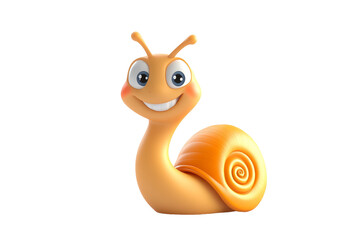 Friendly cartoon snail character, vibrant colors, whimsical design, playful expression, imaginative style, engaging and cheerful atmosphere