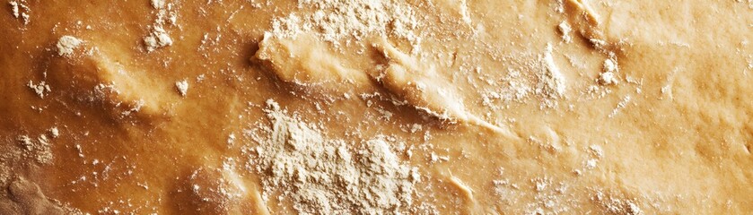 Obraz premium Close-up of Brown Dough with White Flour Dusting