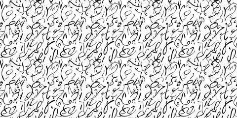 Handwriting pattern with a cursive, personal design. seamless background pattern