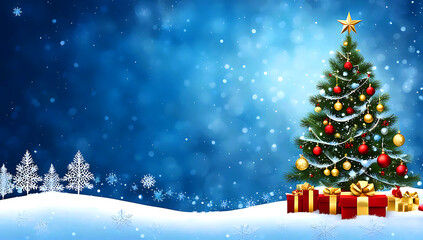 Obraz premium The tree is composed of swirling white lights that form a spiral shape, topped with a glowing star