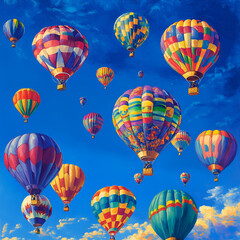 Obraz premium Hot Air Balloons in Sky