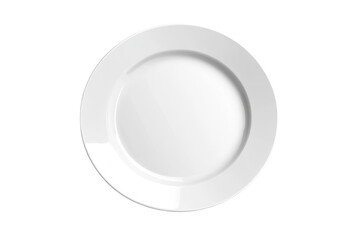Empty plate on white background, simple design, versatile for culinary presentations, ideal for...