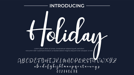 Obraz premium Holiday Font Stylish brush painted an uppercase vector letters, alphabet, typeface