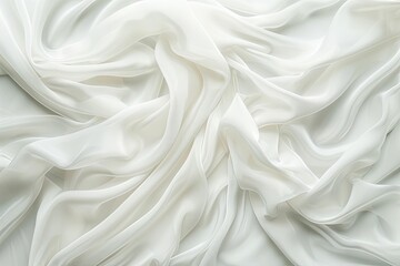 Fototapeta premium Close up of a white cloth with beautiful waves on its surface