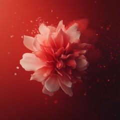 Flower Composed of Light Blooms in the Center of a Red Background