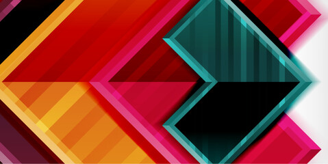 Arrow symbols created with 3d effects and line texture geometric abstract background