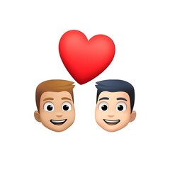 Fototapeta premium Couple with Heart Emoji