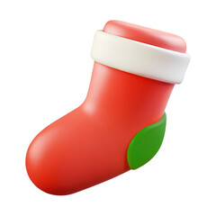 Christmas sock 3d cartoon style illustration