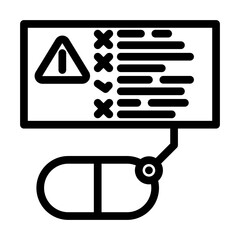 medication schedule cancer treatment line icon vector. medication schedule cancer treatment sign. isolated contour symbol black illustration