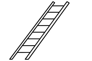  Line art of a Ladder. Vector illustration 