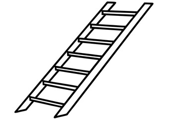  Line art of a Ladder. Vector illustration 