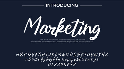 Marketing Font Stylish brush painted an uppercase vector letters, alphabet, typeface