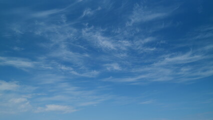 Clearing day and good windy weather. Blue sky and light fluffy clouds. Timelapse.