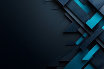 Abstract Dark Geometric Banner Design with Color Accents