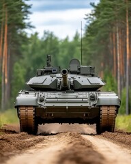 Fototapeta premium High-tech armored tank in training exercise showcasing advanced military capabilities and modern warfare technology.
