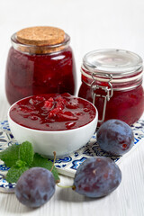 Homemade plum jam.