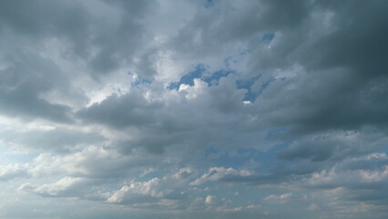 Beautiful blue sky with stratocumulus and clouds background. Sky with clouds weather nature cloud blue. Timelapse.