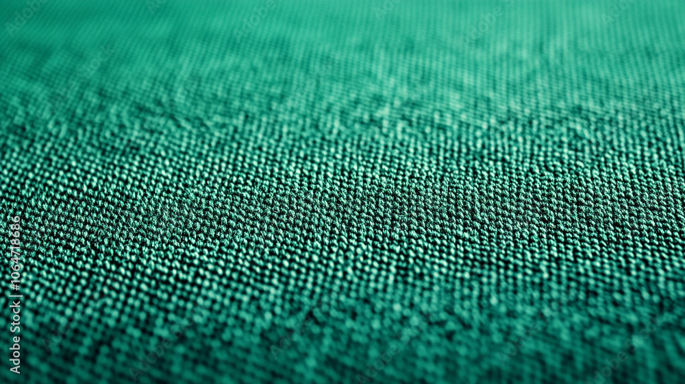 Poster textured green fabric showcasing intricate patterns and details under soft lighting