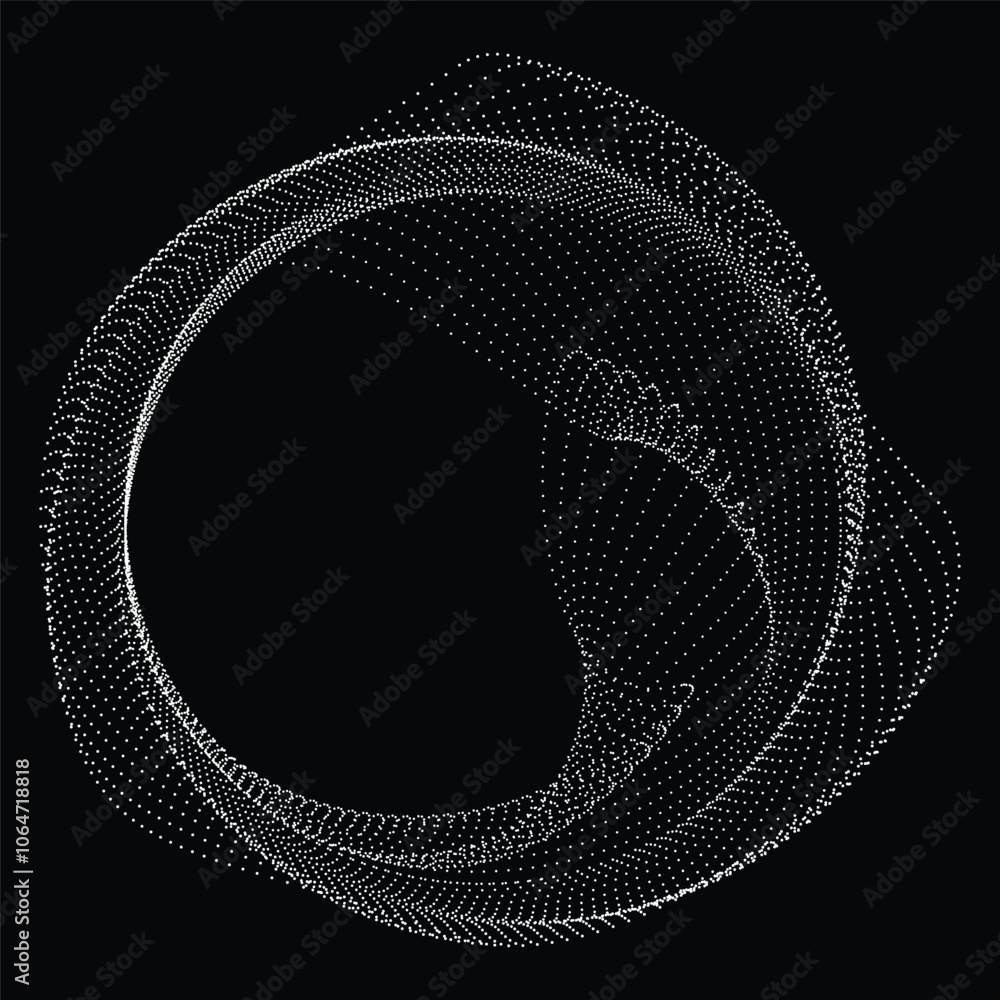 Poster dots in blob form . rotate dots circles vector illustration .lots of halftones form a ring . design 