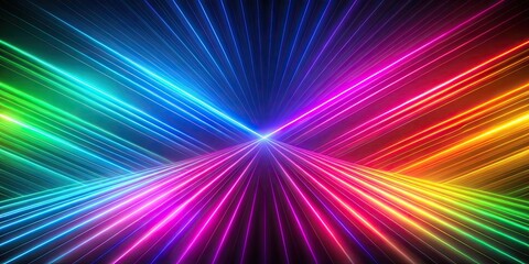 Obraz premium Abstract neon rainbow color laser lines motion background , technology, futuristic, vibrant, seamless, looping, colorful