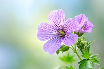 Fototapeta premium Delicate purple flower blooms beautifully