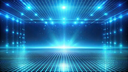 Obraz premium Abstract glowing light blue techno background , techno, optic, glowing, digital, artwork,light blue, beautiful, artistic