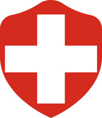 Obraz premium Switzerland Flag on Shield Shape