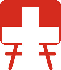 Obraz premium Switzerland Flag On White Board