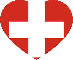 Obraz premium Heart Icon inside Switzerland Flag