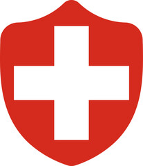 Shield Shape of Switzerland Flag