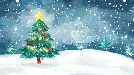 Obraz premium Charming Children's Christmas Card with Bright Colors, Playful Designs, and HD Quality - Perfect for Spreading Holiday Cheer