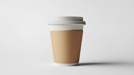 Minimalist coffee cup illustration showcasing a straightforward design with essential features perfect for graphic use on a white backdrop