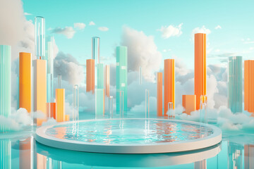 Vibrant 3D Abstract Environment | Colorful Geometric Spaces | Dynamic Modern Background for Creative Design Projects and Visuals