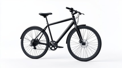 Fototapeta premium Simple bicycle illustration on a clean white background featuring basic lines and shapes to represent a classic bike design