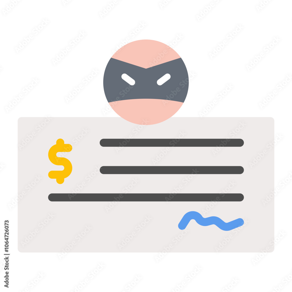 Poster cheque fraud icon vector image. can be used for banking.