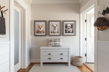 Indoor entrance door corridor