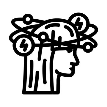 recommend clip art: headache dizziness disease symptom line icon vector. headache dizziness disease symptom sign. isolated contour symbol black illustration